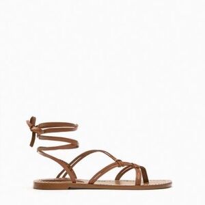 Zara leather lace up sandals sz 39/8